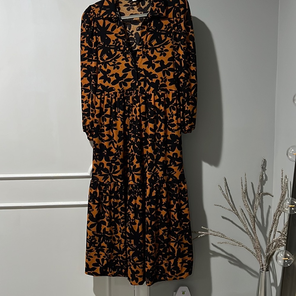 Topshop floral print button front tiered Maxi dress